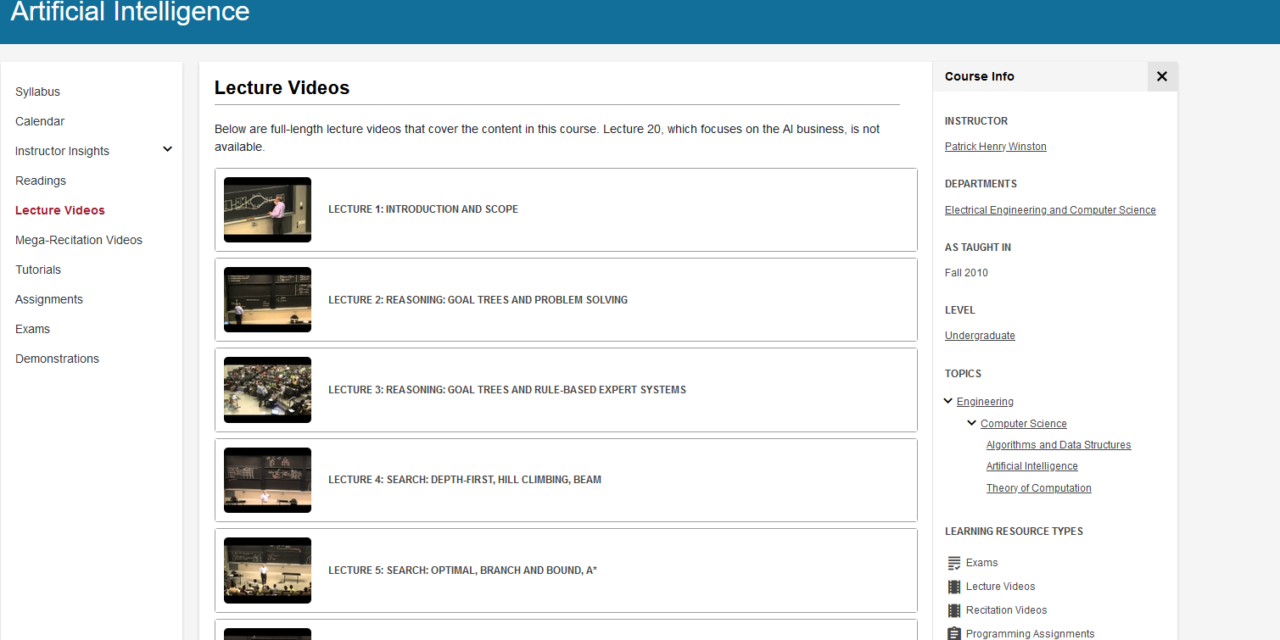 MIT Artificial Intelligence Videos
