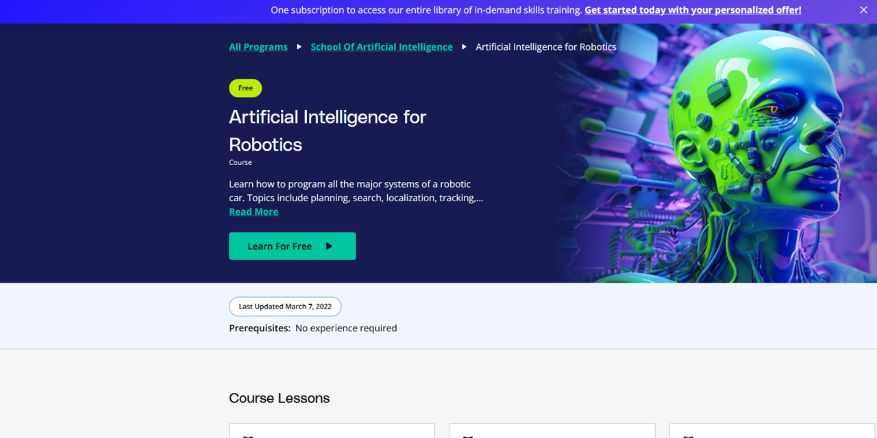 Artificial Intelligence for Robotics