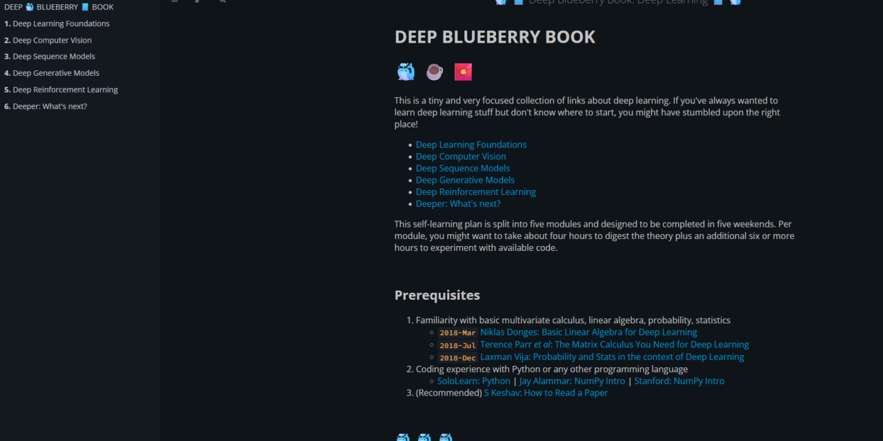 Deep Blueberry Book Online: Deep Learning