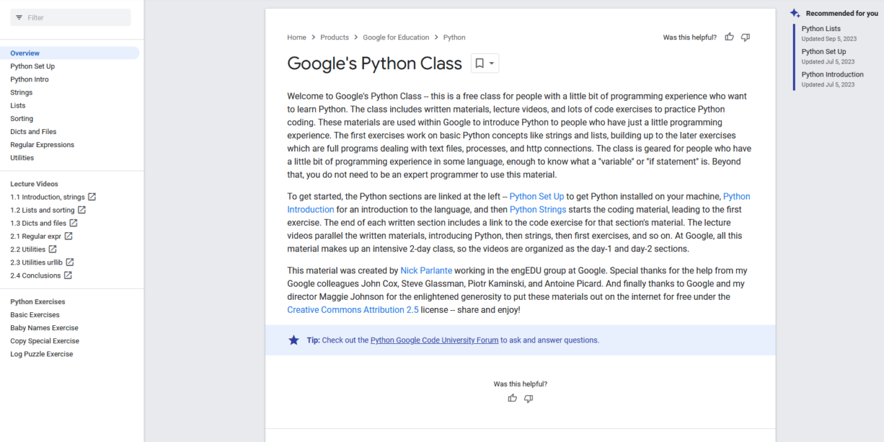 Google’s Python Class